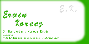 ervin korecz business card